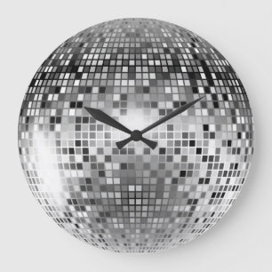 Silver Disco Ball Party Glamour Grote Klok