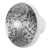 Silver Disco Ball Party Glamour Keramische Knop (Rechts)