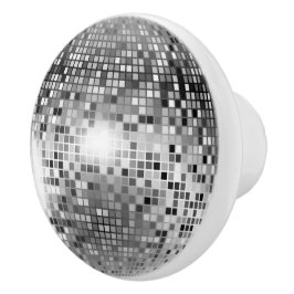 Silver Disco Ball Party Glamour Keramische Knop