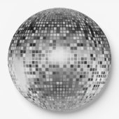 Silver Disco Ball Party Glamour Papieren Bordje (Voorkant)