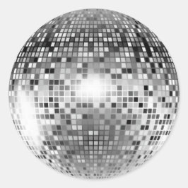 Silver Disco Ball Party Glamour Ronde Sticker