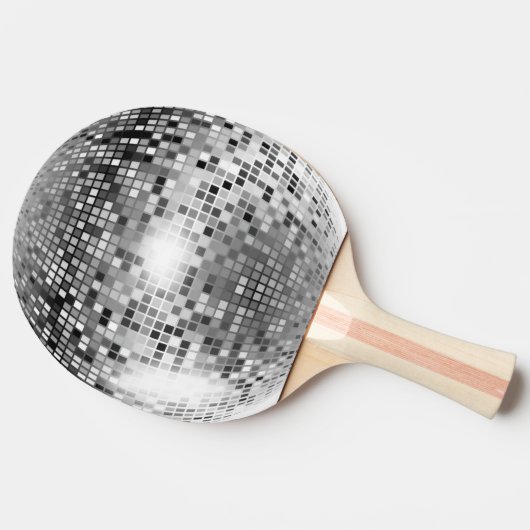Silver Disco Ball Party Glamour Tafeltennisbatje (Zijkant)