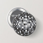 Silver Disco Ball Pin Ronde Button 5,7 Cm (Voorkant /achterkant)
