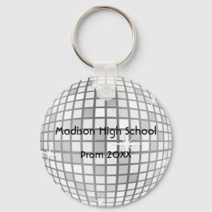 Silver Disco Ball Prom Formal Favor Sleutelhanger