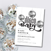 Silver Disco Ball Retro Disco Baby shower Kaart