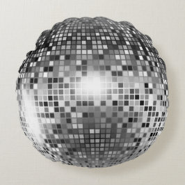 Silver Disco Ball Rond Kussen