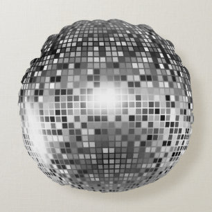 Silver Disco Ball Rond Kussen