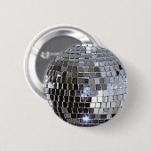Silver Disco Ball Ronde Button 5,7 Cm (Voorkant /achterkant)