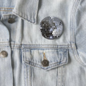 Silver Disco Ball Ronde Button 5,7 Cm (In situ)