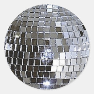 Silver Disco Ball Ronde Sticker