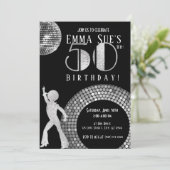 Silver Disco Ball Studio 54 Party 50e verjaardag Kaart (Staand voorkant)