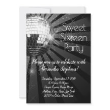 Silver Disco Ball Sweet 16th Dance Party