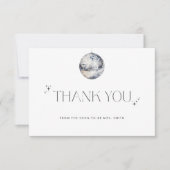 Silver Disco Ball Vrijgezellenfeest Dank je kaart (Voorkant)