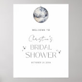 Silver Disco Retro Dancing Vrijgezellenfeest Welko Poster (Voorkant)