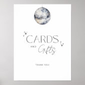 Silver Disco Retro Vrijgezellenfeest Kaarten en ge Poster (Voorkant)