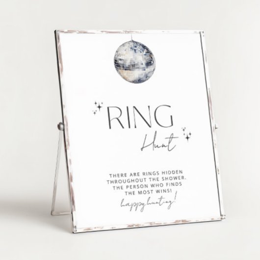 Silver Disco Vrijgezellenfeest Ring Hunt Spel Poster