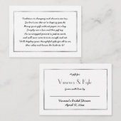 Silver Display vrijgezellenfeest inzetkaart + labe Informatiekaartje (Voorkant / Achterkant)