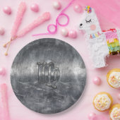 Silver Disted Style voor virgo Zodiac Sign Papieren Bordje (Feest)