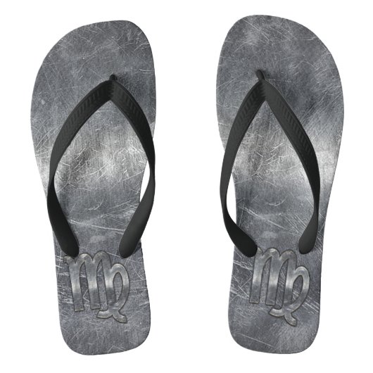 Silver Disted Style voor virgo Zodiac Sign Teenslippers (Voetbed)