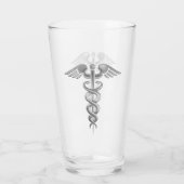 Silver Doctor of Nurse Caduceus Glas (Achterkant)