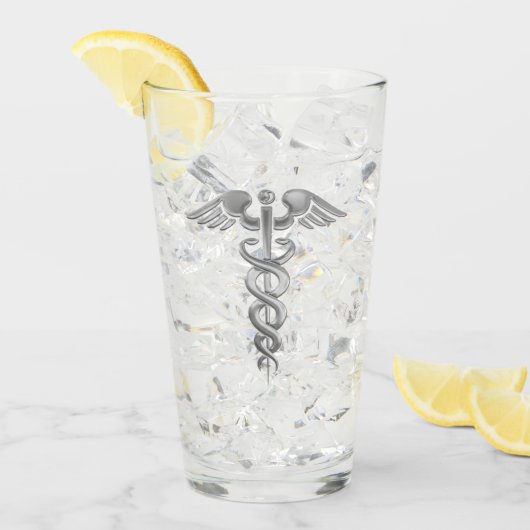 Silver Doctor of Nurse Caduceus Glas (Voorkant ijs)