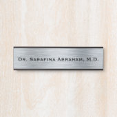 Silver Doctor's Bord voor de naam van deurmerken Deurbordje (Voorkant)