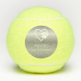 Silver Dog Name Tennis Ball 'toss, fetch, repeat' Tennisballen