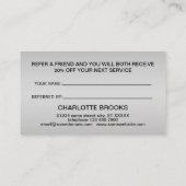 Silver Dog Paw op zwarte achtergrond Aanbevelingskaartje (Achterkant)