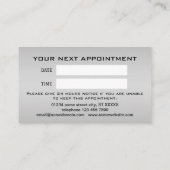 Silver Dog Paw op zwarte achtergrond Afsprakenkaartje (Achterkant)