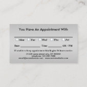 Silver Dog Paw op zwarte achtergrond Afsprakenkaartje (Achterkant)