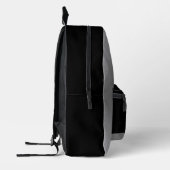 Silver Dog Paw op zwarte achtergrond Bedrukte Rugzak (Links)