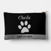 Silver Dog Paw op zwarte achtergrond Etui (Achterkant)