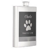 Silver Dog Paw op zwarte achtergrond Flacon (Rechts)