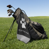 Silver Dog Paw op zwarte achtergrond Golfhanddoek (Groen)