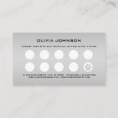 Silver Dog Paw op zwarte achtergrond Klantenkaartje (Achterkant)