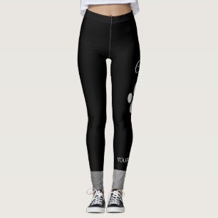 Silver Dog Paw op zwarte achtergrond Leggings