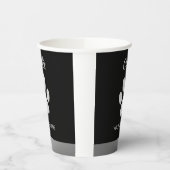 Silver Dog Paw op zwarte achtergrond Papieren Bekers (Links)