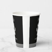 Silver Dog Paw op zwarte achtergrond Papieren Bekers (Rechts)