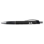 Silver Dog Paw op zwarte achtergrond Pen (Bovenkant)