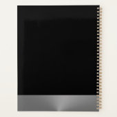 Silver Dog Paw op zwarte achtergrond Planner (Achterkant)