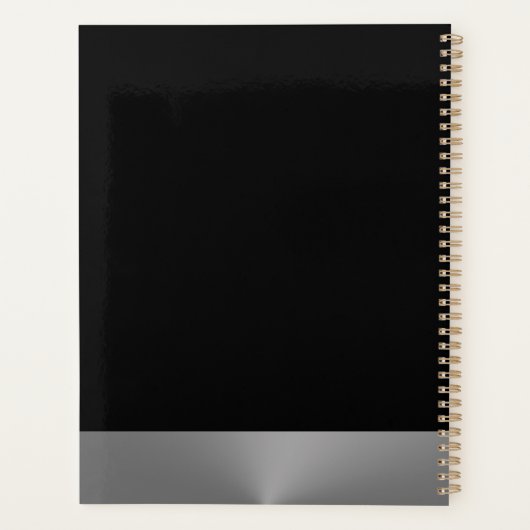 Silver Dog Paw op zwarte achtergrond Planner (Achterkant)