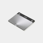 Silver Dog Paw op zwarte achtergrond Post-it® Notes (Schuin)