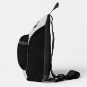 Silver Dog Paw op zwarte achtergrond Sling Bag (Rechts)