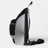 Silver Dog Paw op zwarte achtergrond Sling Bag (Rechts)