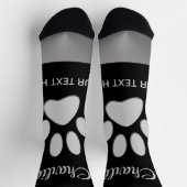 Silver Dog Paw op zwarte achtergrond Sokken (Top)