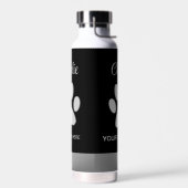 Silver Dog Paw op zwarte achtergrond Waterfles (Links)