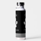 Silver Dog Paw op zwarte achtergrond Waterfles (Rechts)