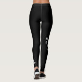 Silver Dog Paw Print op zwart Leggings (Achterkant)