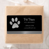 Silver Dog Paw-service voor zwart huisdier Etiket (Insitu)