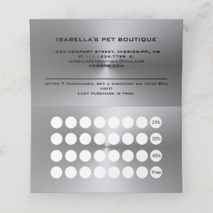 Silver Dog Paw-service voor zwart huisdier Klantenkaartje